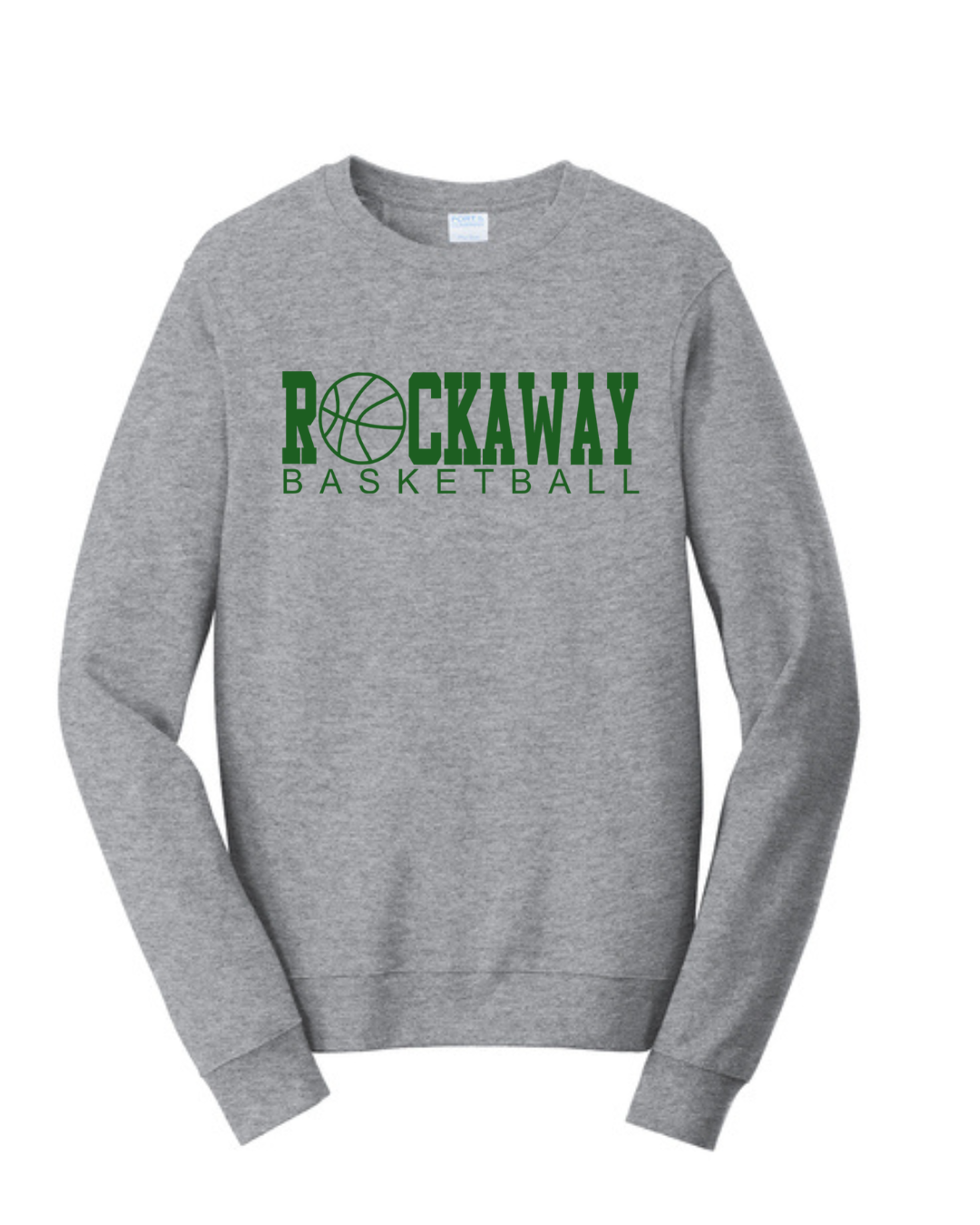 Rockaway Basketball Crewneck Sweatshirt: Grey, white or Green