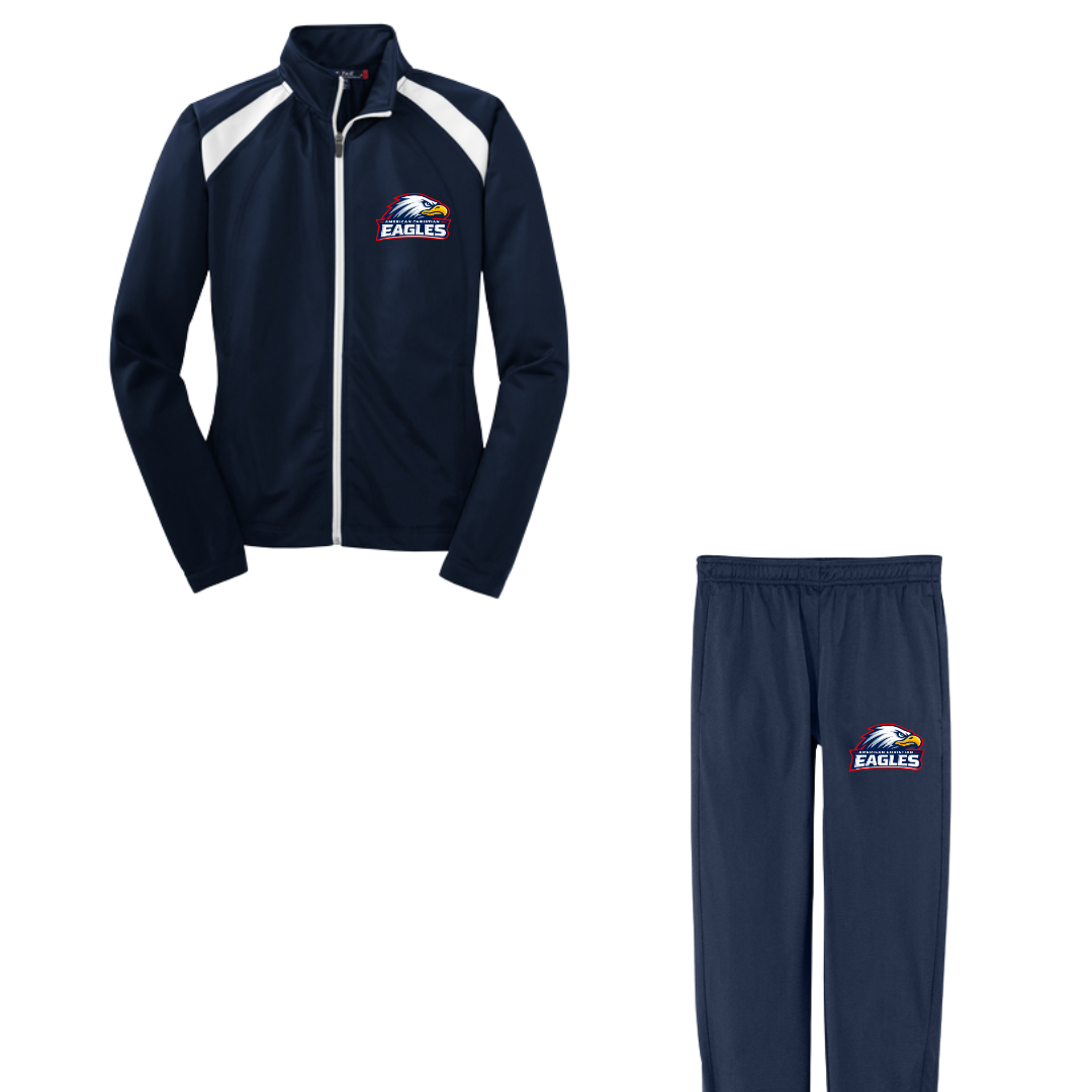 American Christian School EAGLES Track Suit Set (Jacket and Pants): Youth, Women's or Unisex