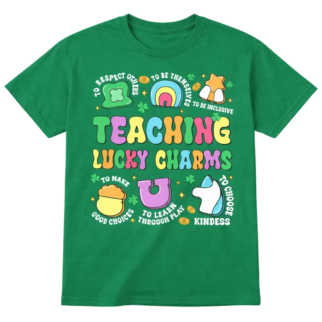 TEACHING LUCKY CHARMS: T-shirt, Long sleeve, crewneck