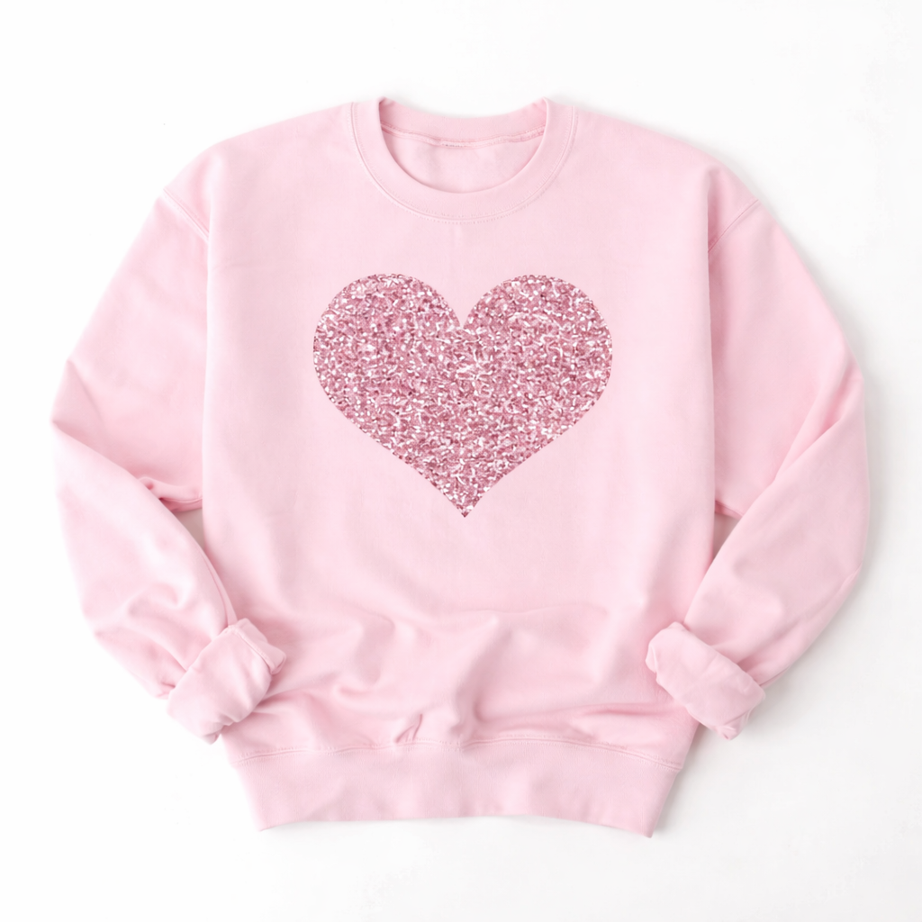 Glitter Heart crewneck sweatshirt