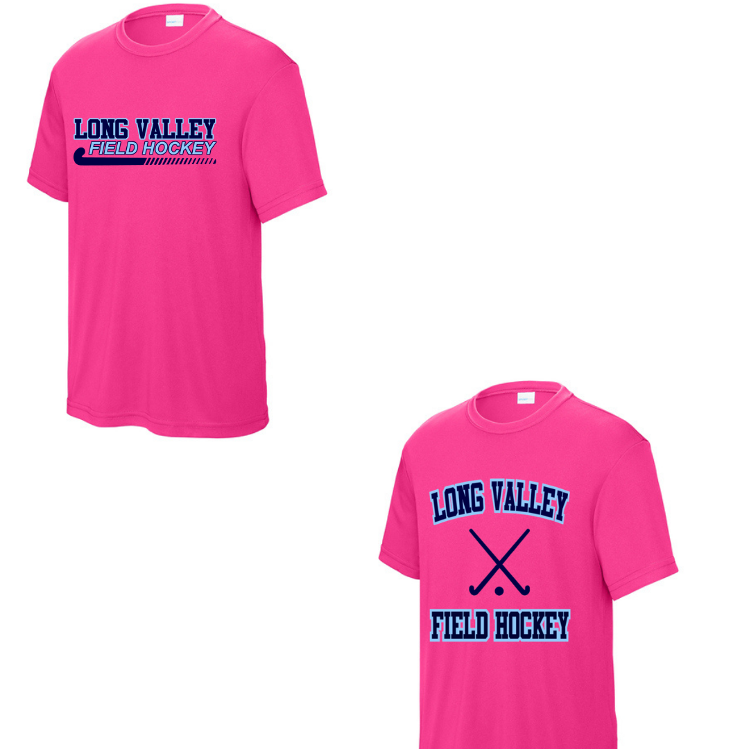 Long Valley Field Hockey Pink T-shirt: Cotton or Dri Fit