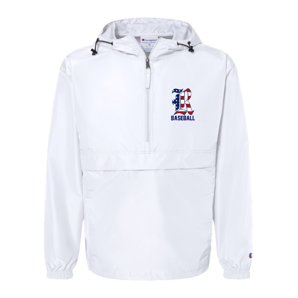 R American Flag Quarter Zip Rain Windbreaker