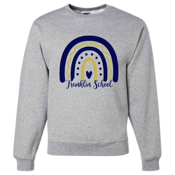 Rainbow Logo Crewneck Sweatshirt: Youth or Adult: Gray or White