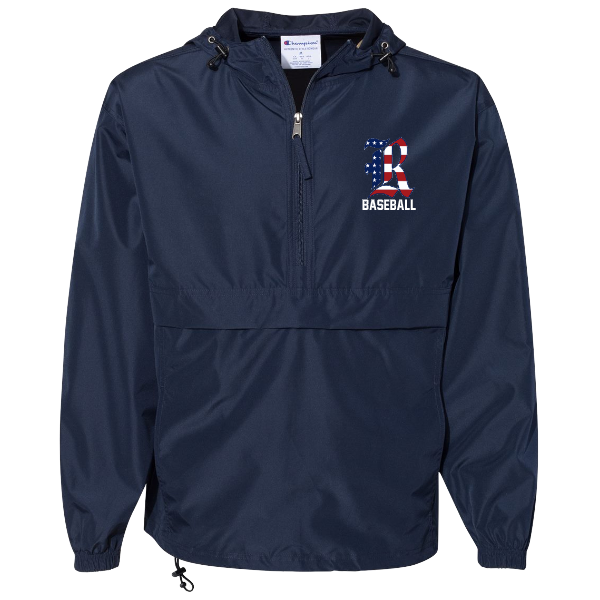 R American Flag Quarter Zip Rain Windbreaker