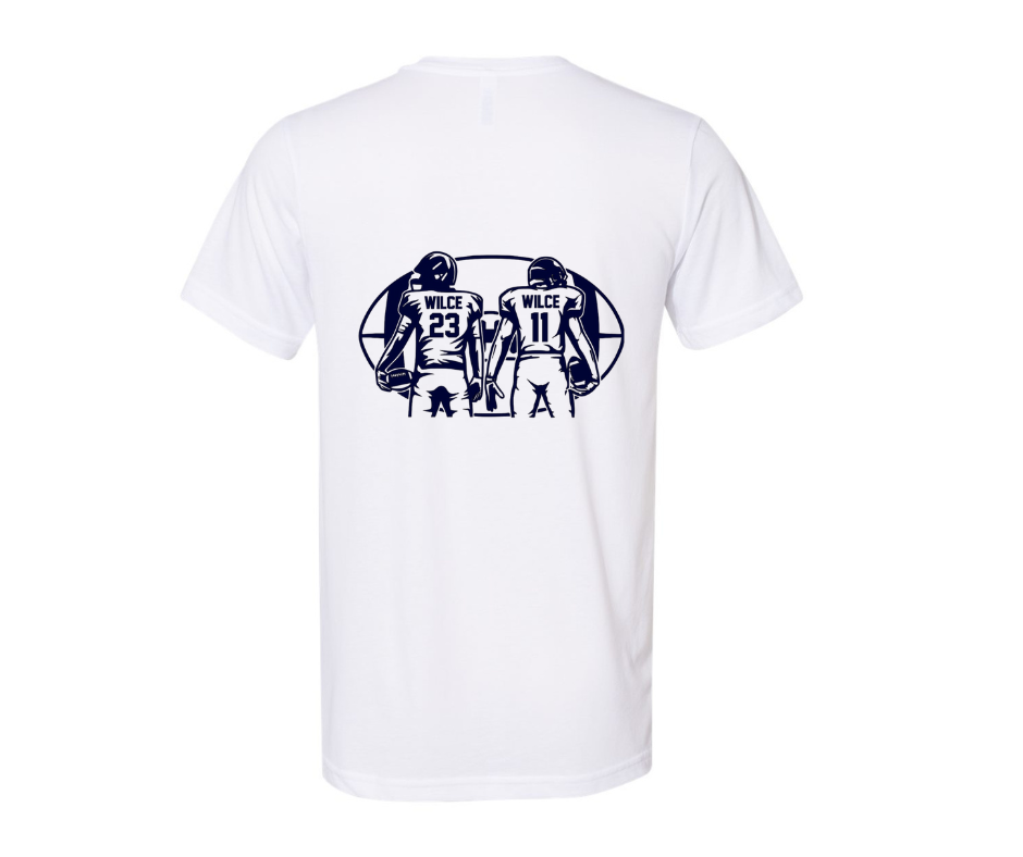 Football Heart with Personalized Football Player(s) /Cheerleader: t-shirt, long sleeve or sweatshirt (Copy)