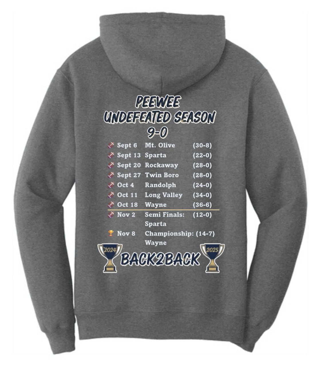 PEEWEE CHAMPIONS Hoodie: Navy or Grey