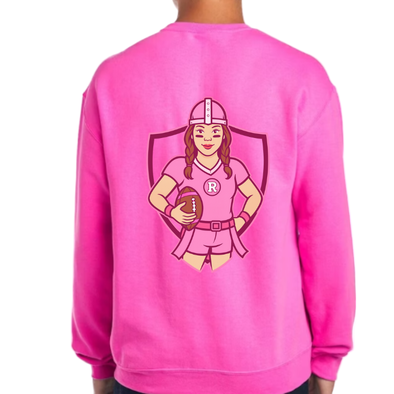 Roxbury Girls Flag Football Hot Pink Design: YOUTH Tshirt or hoodie