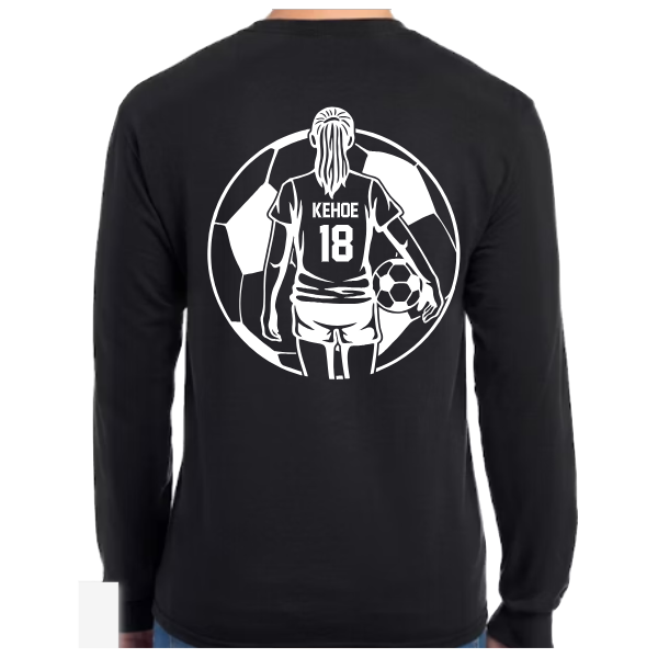 Personalized Soccer Player Long Sleeve Shirt: Youth/Adult