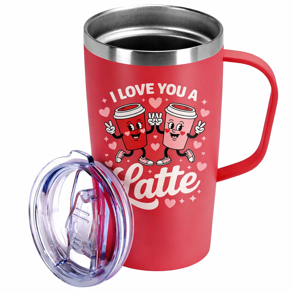 Love You A Latte 19 oz Tumbler with Handle