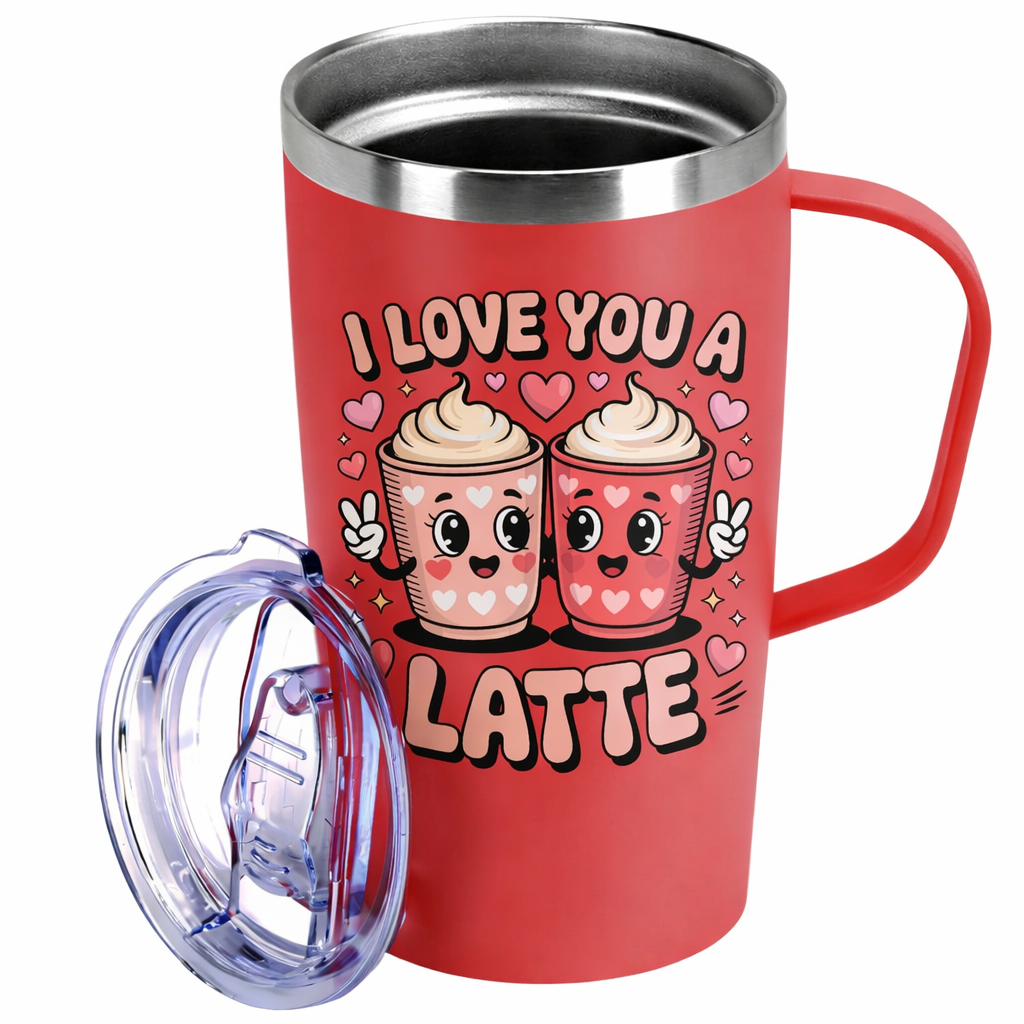 Love You A Latte with Whipped Cream 19 oz Tumbler with Handle