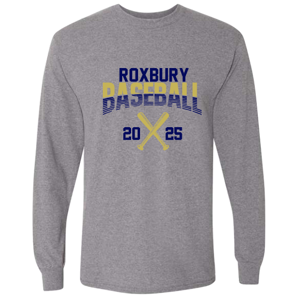 Roxbury Baseball Navy and Gold Long Sleeve Shirt: Youth and Adult