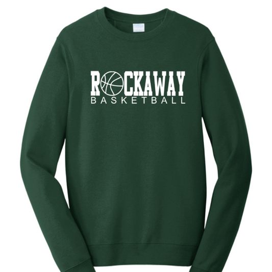 Rockaway Basketball Crewneck Sweatshirt:  Grey, white or Green