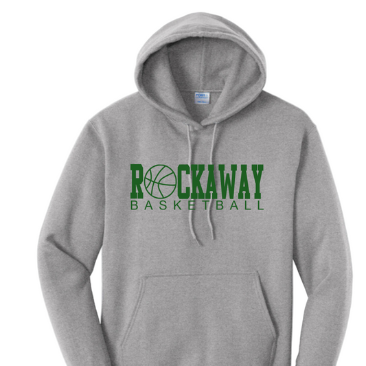 Rockaway Basketball Hoodie:  Grey, white or Green