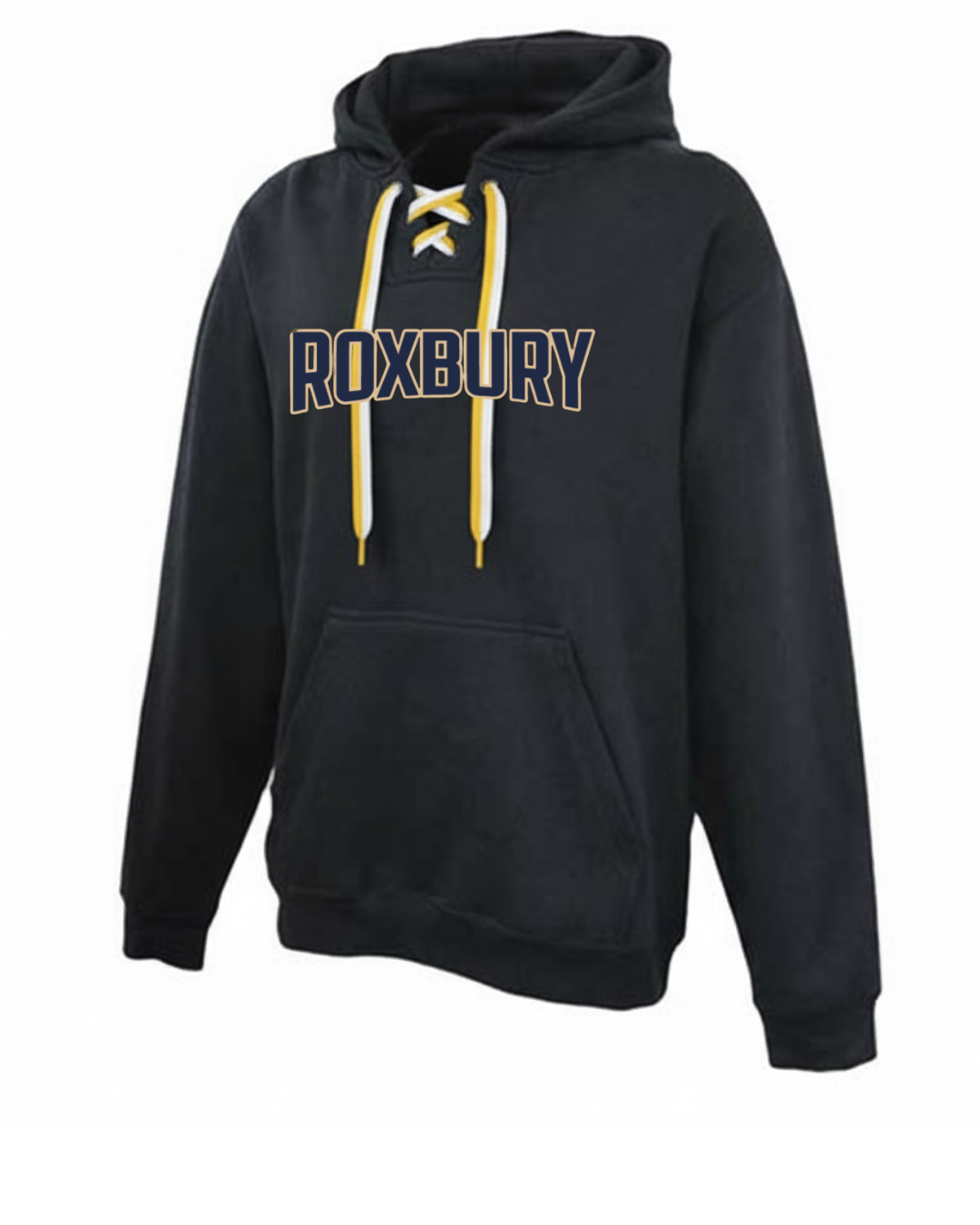 Roxbury Hoodie with Laces: Navy or White  Adult sizes only