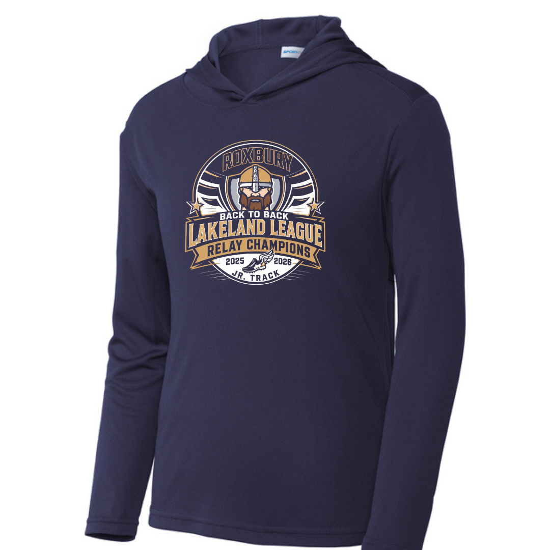 RELAY CHAMPIONSHIP Dri Fit Long Sleeve Hoodie:  Youth and Adult