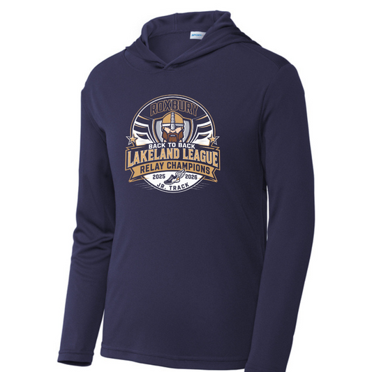 RELAY CHAMPIONSHIP Dri Fit Long Sleeve Hoodie:  Youth and Adult