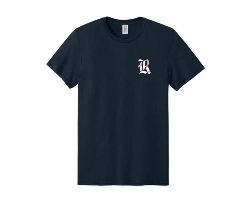 Roxbury Baseball Distressed Players Number:  Cotton T-Shirt