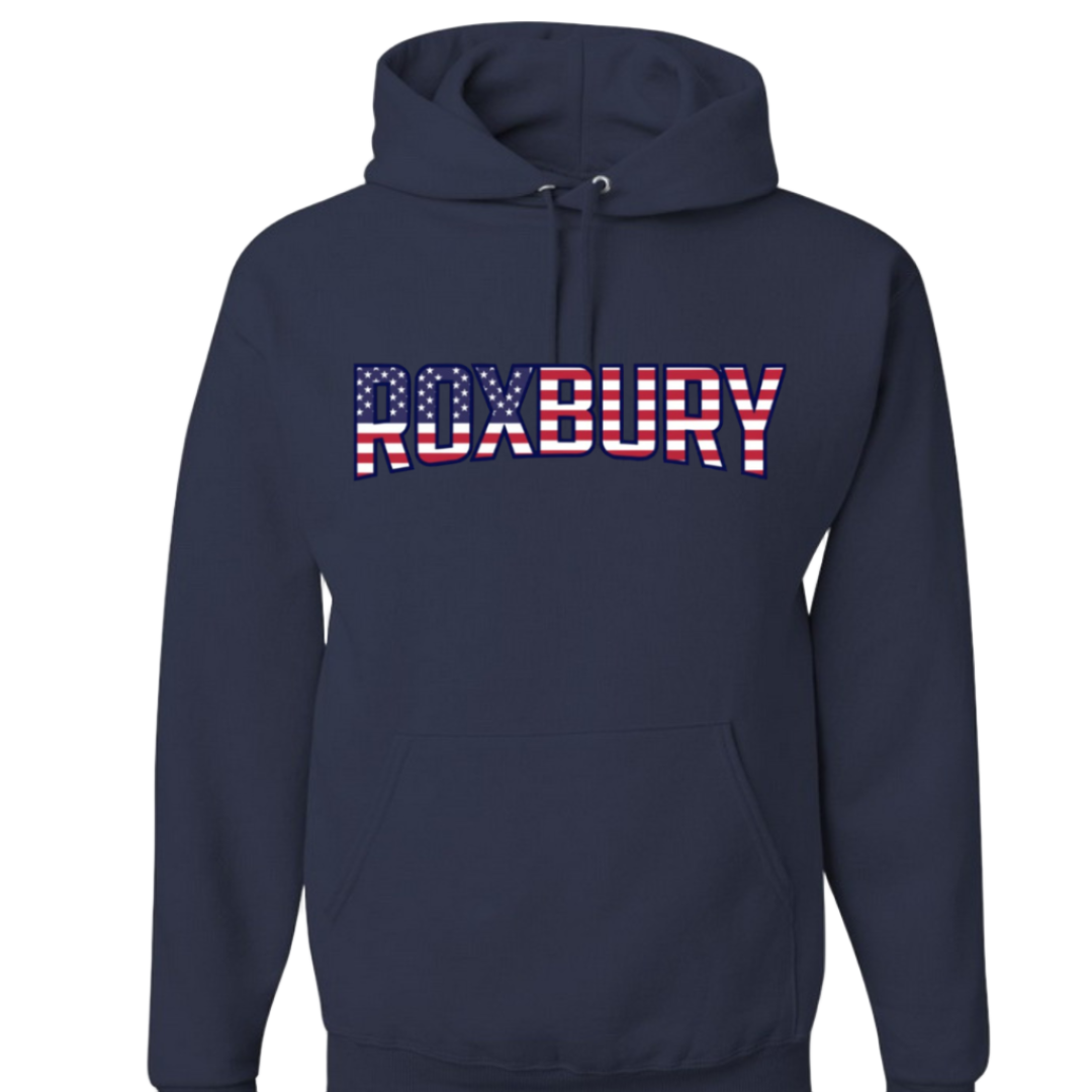 Roxbury American Design Hoodie: Youth or Adult:  Navy or Grey
