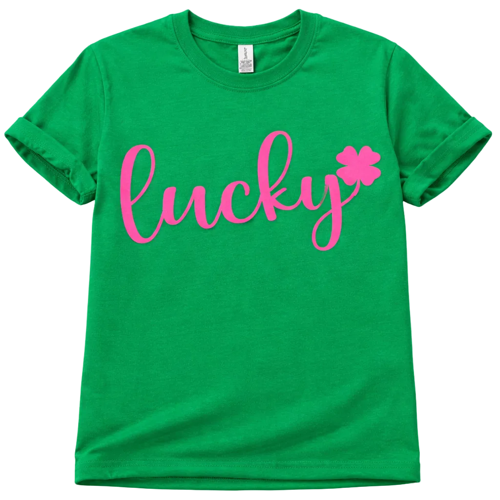 LUCKY:  T-shirt, Long sleeve, crewneck: Youth and Adult