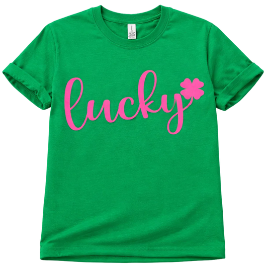 LUCKY:  T-shirt, Long sleeve, crewneck: Youth and Adult