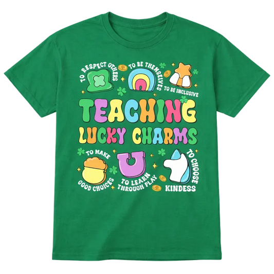TEACHING LUCKY CHARMS:  T-shirt, Long sleeve, crewneck