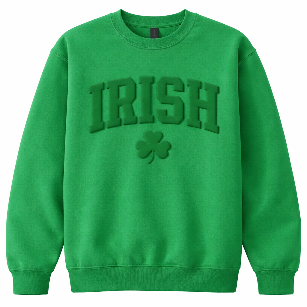 IRISH PUFF:  T-shirt, Long sleeve, crewneck: Youth and Adult