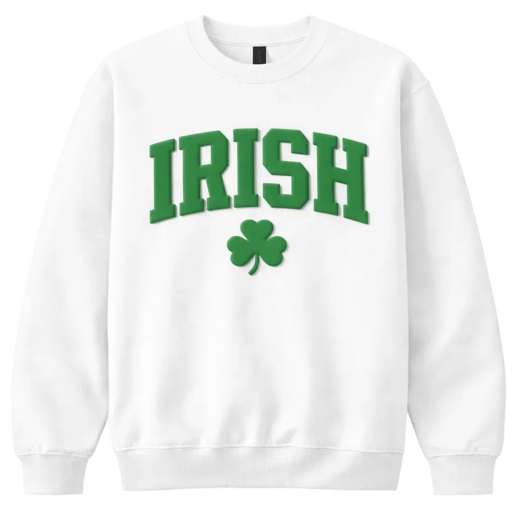 IRISH PUFF:  T-shirt, Long sleeve, crewneck: Youth and Adult