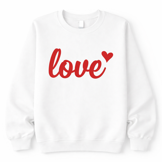 LOVE with Heart (puff) crewneck sweatshirt