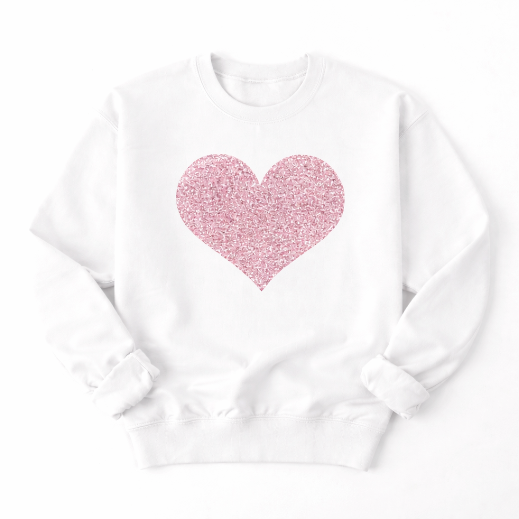 Glitter Heart crewneck sweatshirt