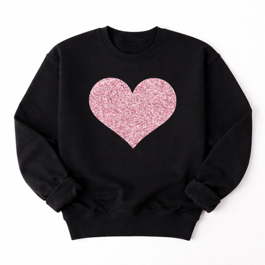 Glitter Heart crewneck sweatshirt