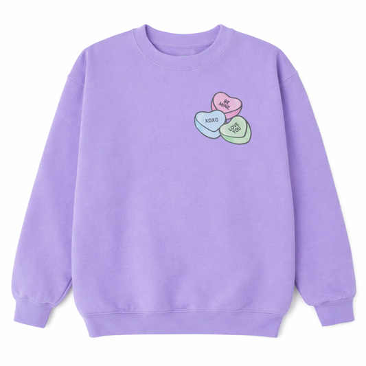 Candy Hearts crewneck sweatshirt