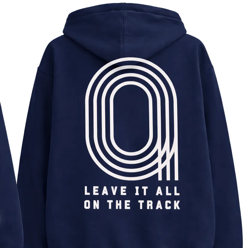 Leave it on the Track Navy hoodie:  Youth and Adult