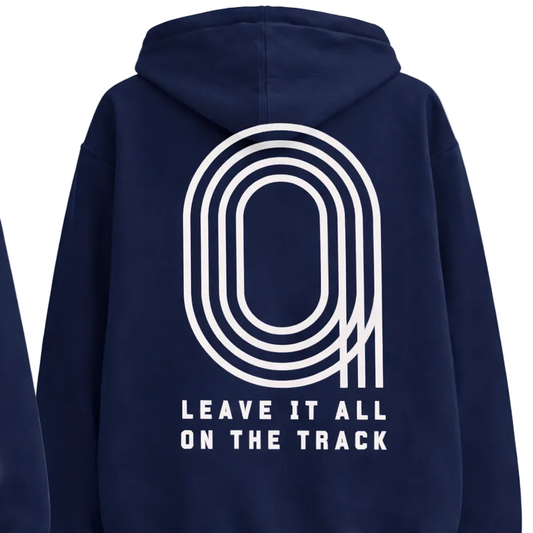 Leave it on the Track Navy hoodie:  Youth and Adult