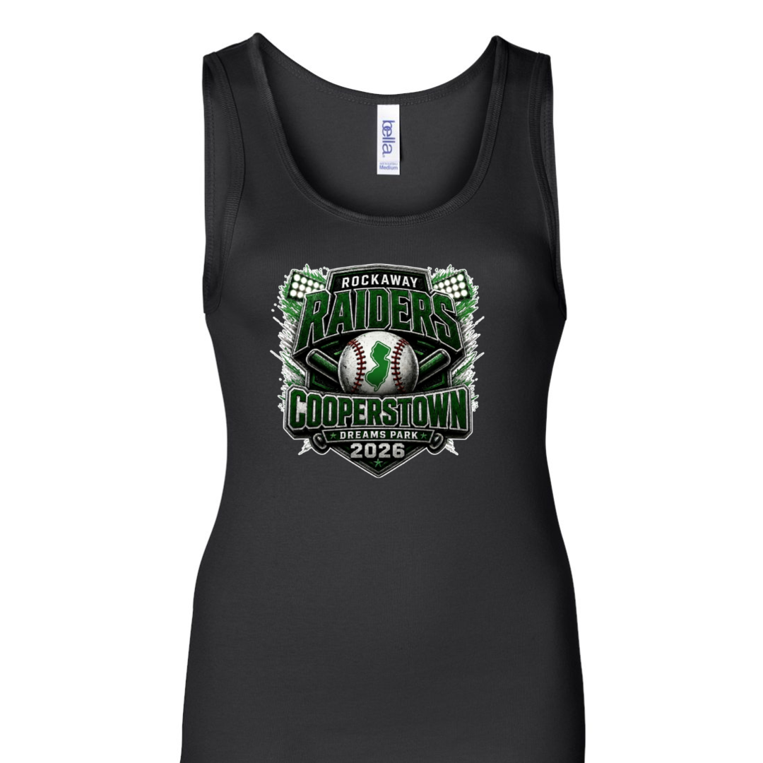 Cooperstown 12u Rockaway Women Fitted Tank Top with personalization option