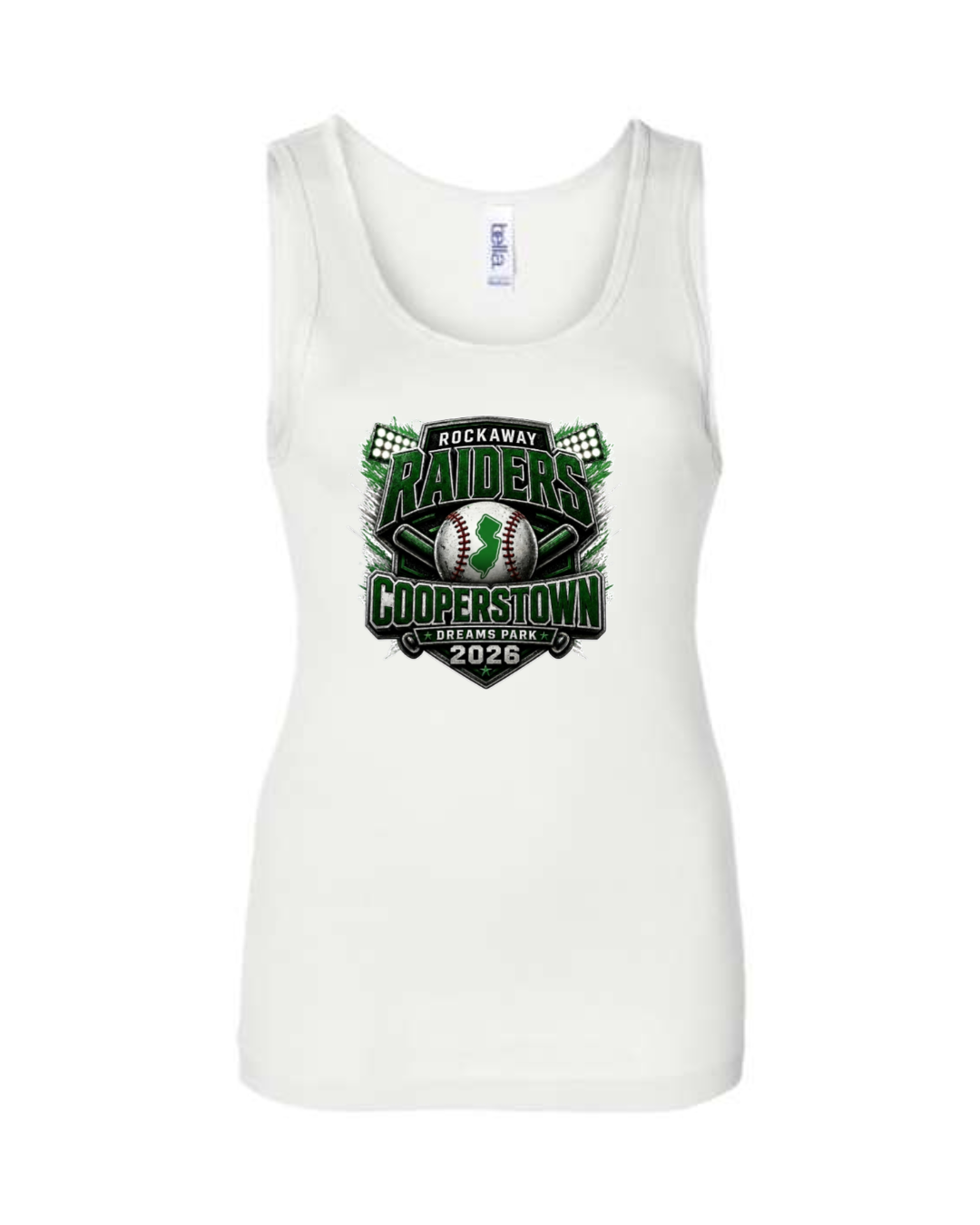 Cooperstown 12u Rockaway Women Fitted Tank Top with personalization option