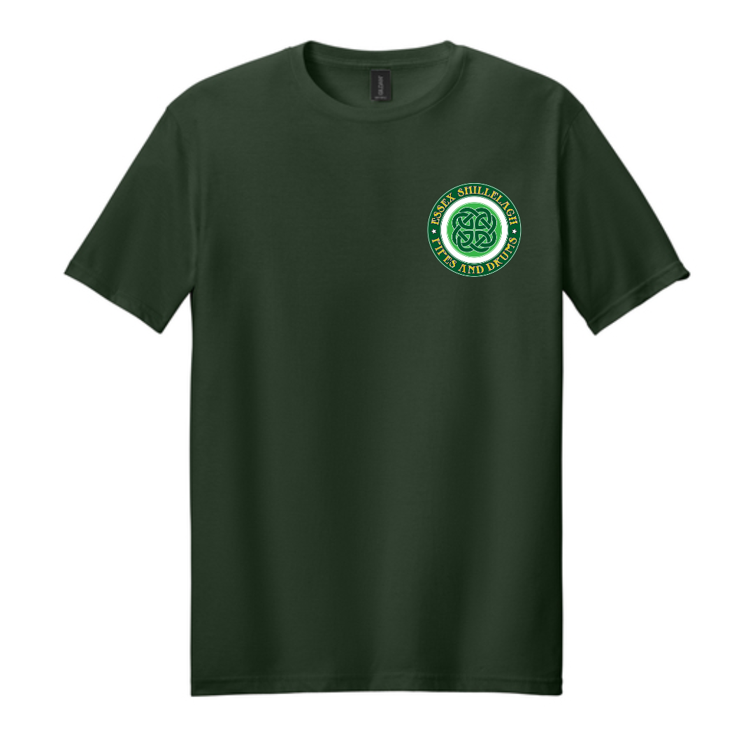 Essex Shillelagh Pipes & Drums Cotton T-shirt: Youth and Adult