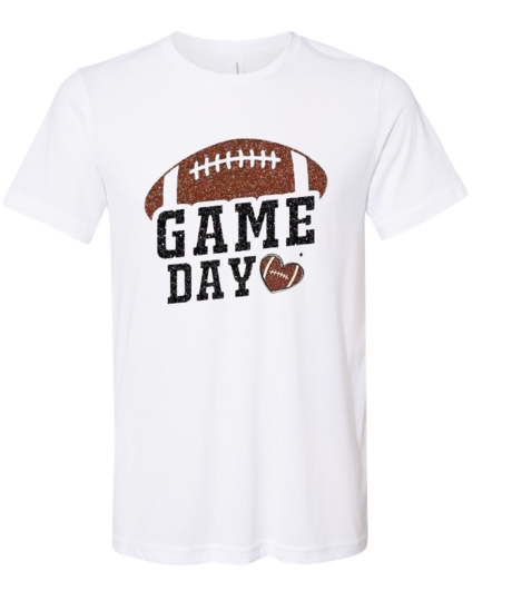 Football Game Day Glitter Youth/Adult T-Shirt