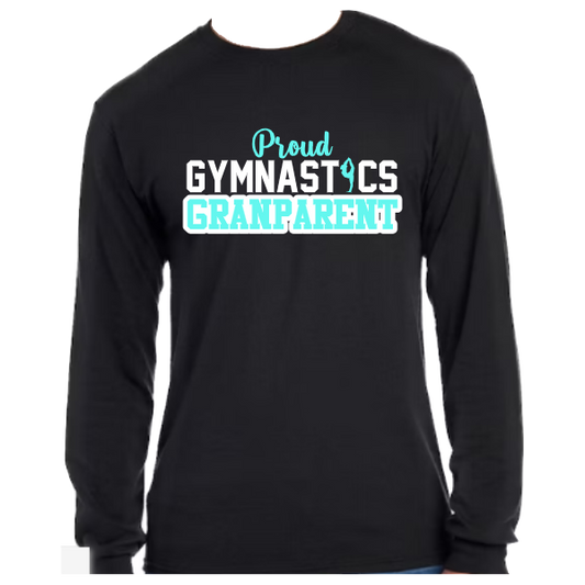 Gymnastics Grandparent Long Sleeve T-shirt:  Black or White