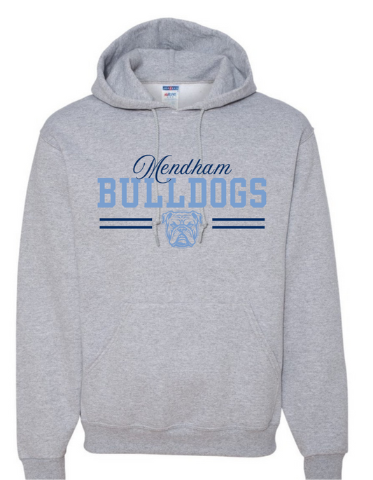 Mendham Twp Bulldogs Gray Hoodie:  Youth or Adult with Personalization Option