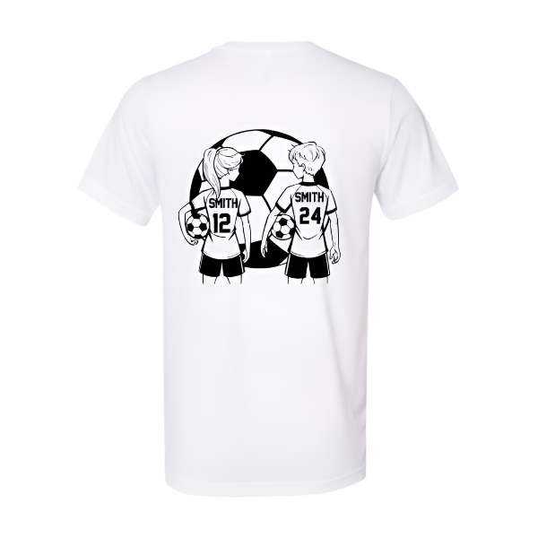 Personalized Girl and Boys Soccer Player:   t-shirt, long sleeve or sweatshirt
