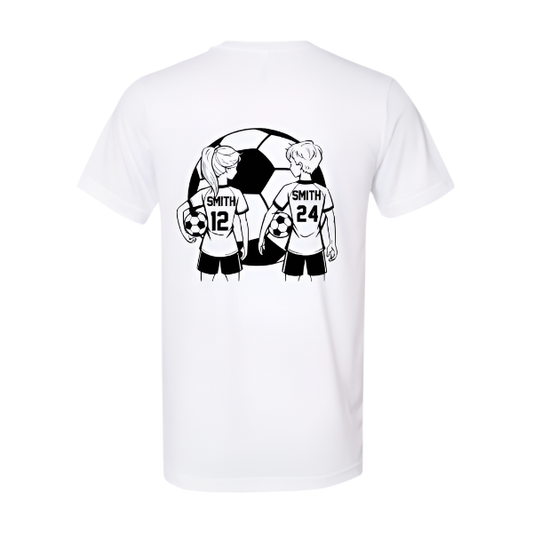 Personalized Girl and Boys Soccer Player:   t-shirt, long sleeve or sweatshirt
