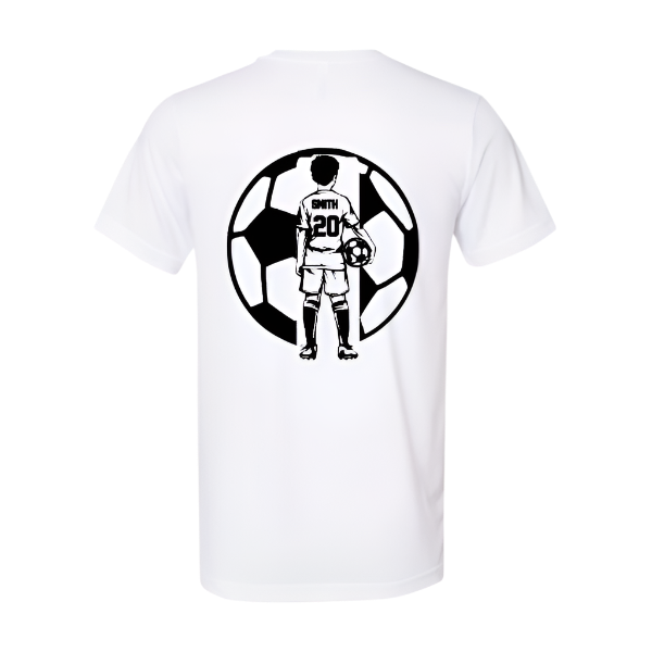Personalized Boy Soccer Player:   t-shirt, long sleeve or sweatshirt