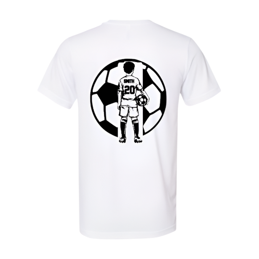 Personalized Boy Soccer Player:   t-shirt, long sleeve or sweatshirt