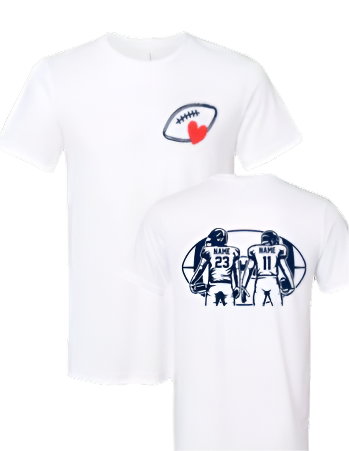 Personalized 2 Football Players T-shirt, Long Sleeve T-shirt, Sweatshirt (crew or hoodie)