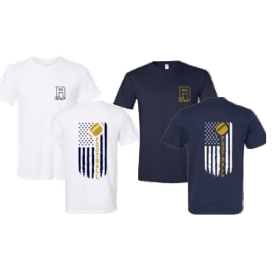 Football Flag Design:  Navy or White:  t-shirt, long sleeve or sweatshirt