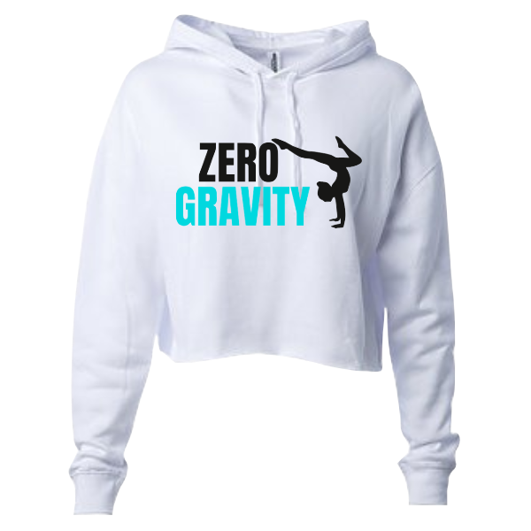 Zero Gravity Cropped Hoodie Black or White with Personalization Option