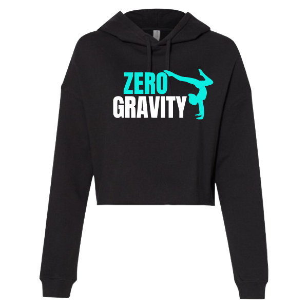 Zero Gravity Cropped Hoodie Black or White with Personalization Option