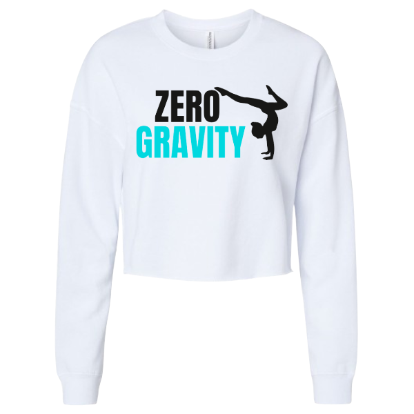 Zero Gravity Cropped Crew Sweatshirt Black or White with Personalization Option