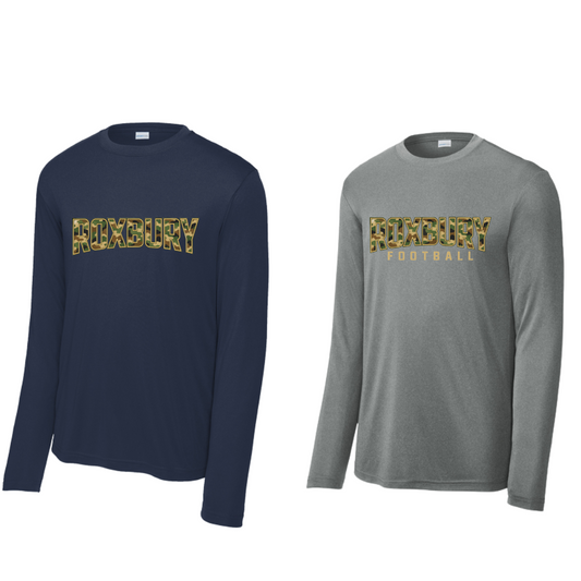 Roxbury Camo Long Sleeve T-shirt: Cotton or Dri Fit