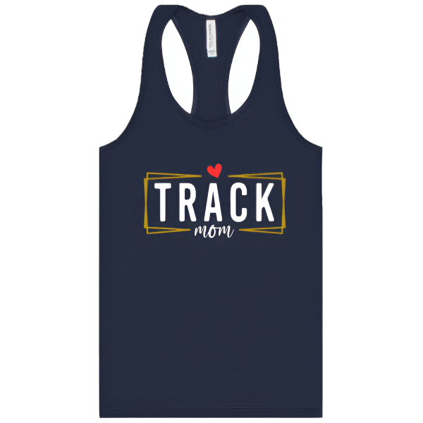 Roxbury Track Mom Heart Tank:  White or Navy